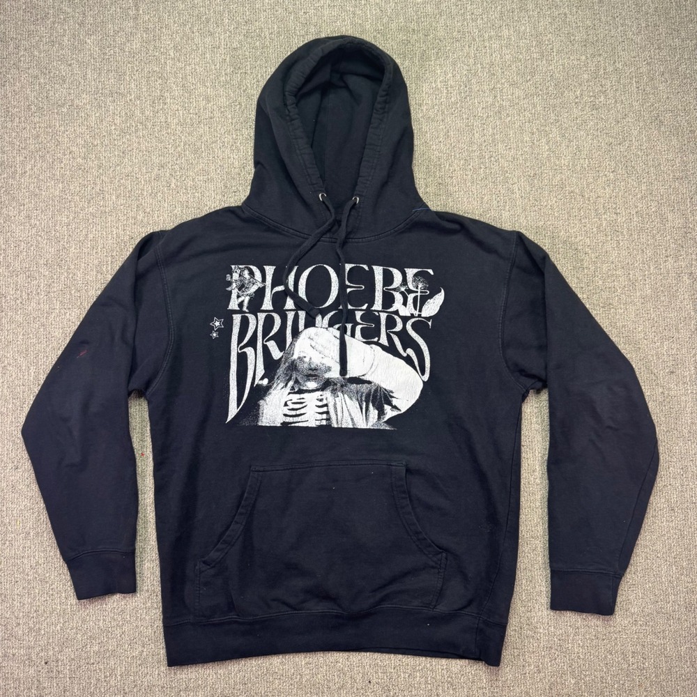 Phoebe Bridgers Punisher Skeleton Graphic Hoodie Black Large EUC Indie